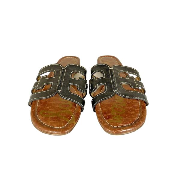 Sam Edelman Bay Sandals Black Leather Slides Womens Size 8M - Picture 2 of 8
